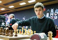 Magnus Carlsen a tafli  Wijk aan Zee