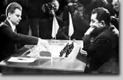 Spassky og Petrosian  einvginu 1969