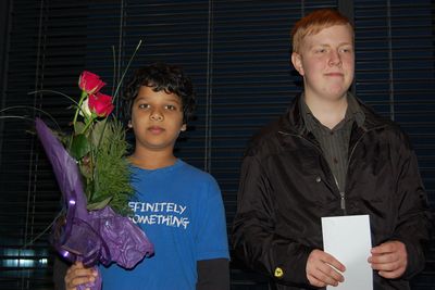 Arjun Bharat who won the junior prize and Mikael Jhann Karlsson